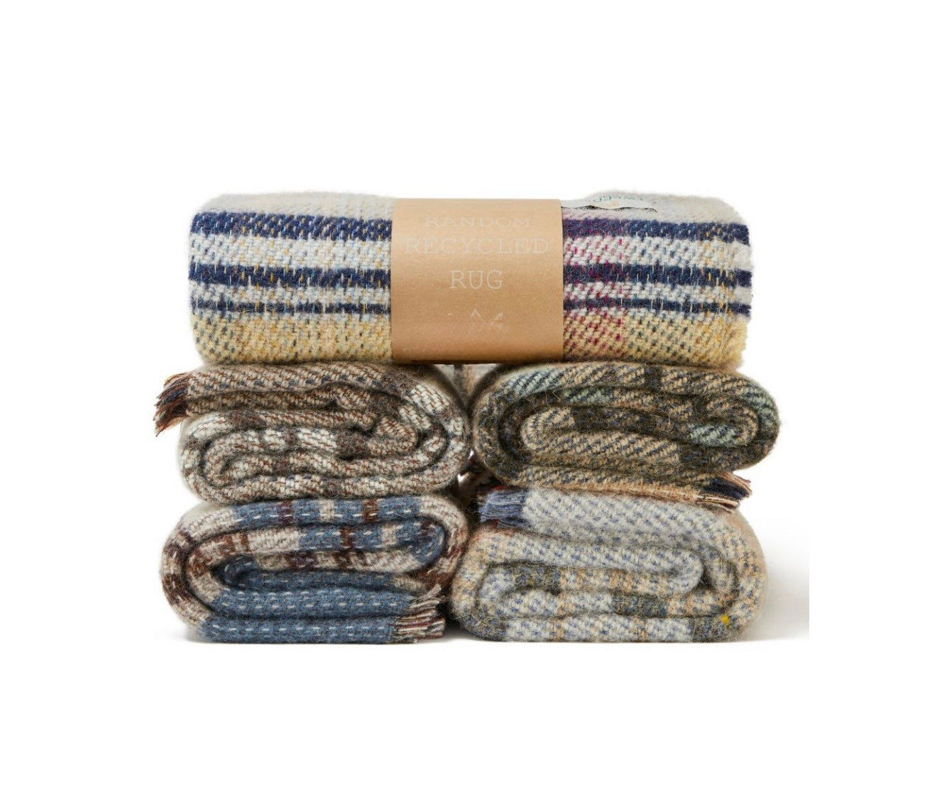 All Wool Random Recycled Throw 120 cm x 150 cm